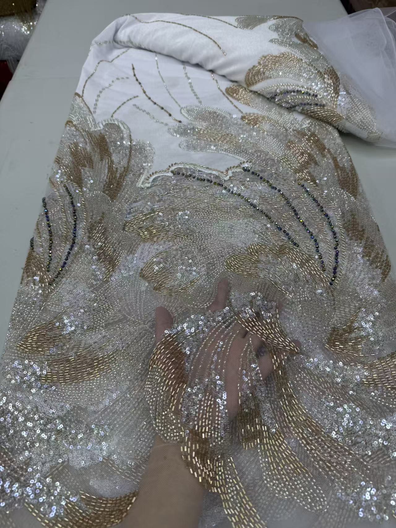 Sewing Velvet Fabric - 2026 Afrika Fransız Pul Payetli Tül