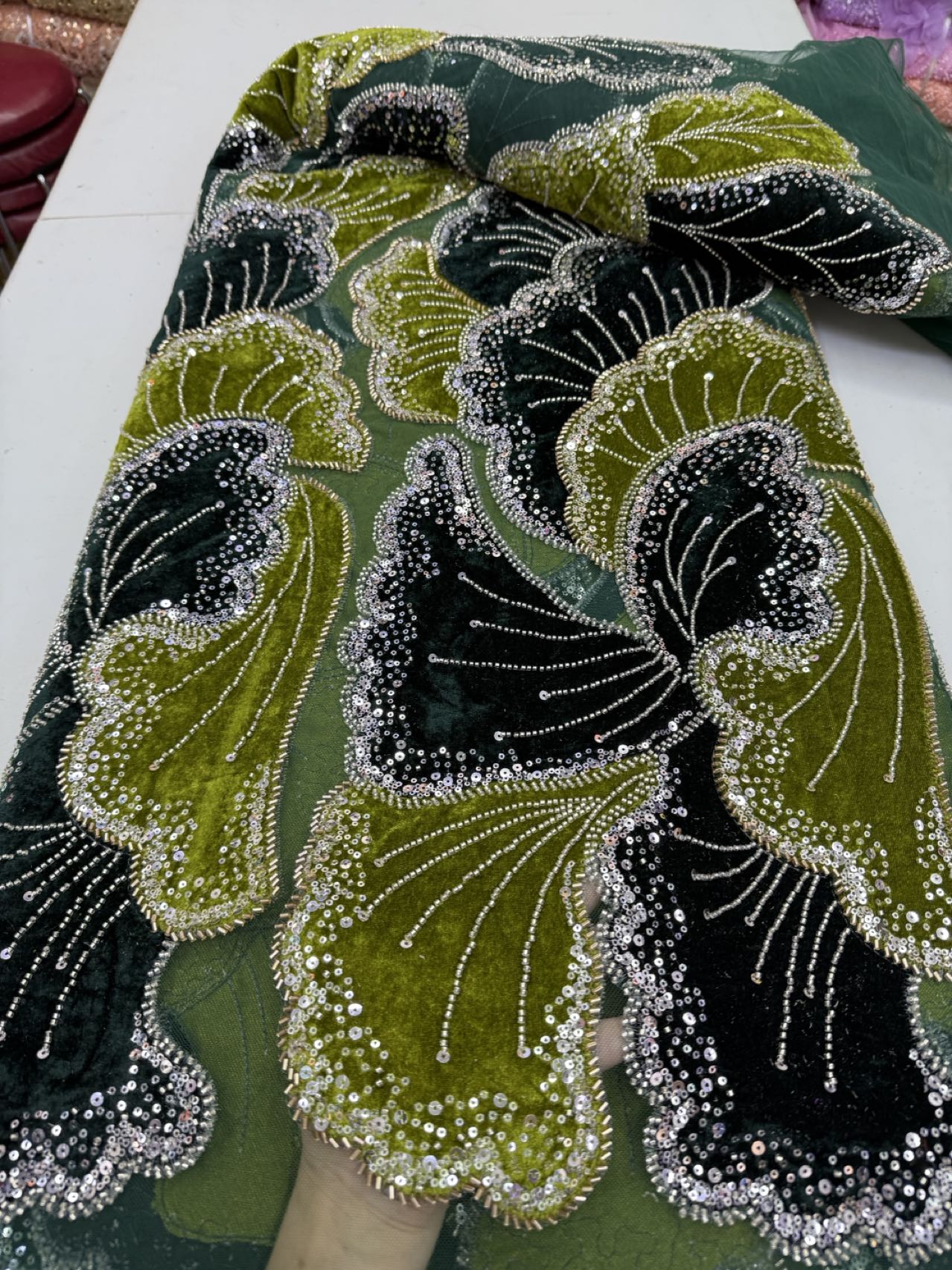 Lüks Payetli Boncuklu Tül Dant - Sewing Velvet Fabric incelemesi ve fiyatı