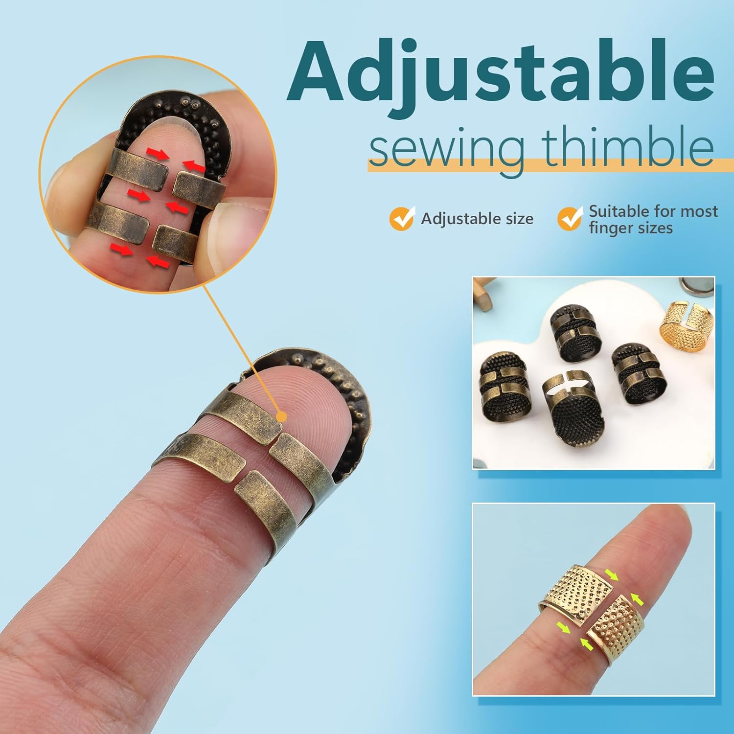 8 adet dikiş yüksük seti el di - Sewing Thimble Metal incelemesi ve fiyatı